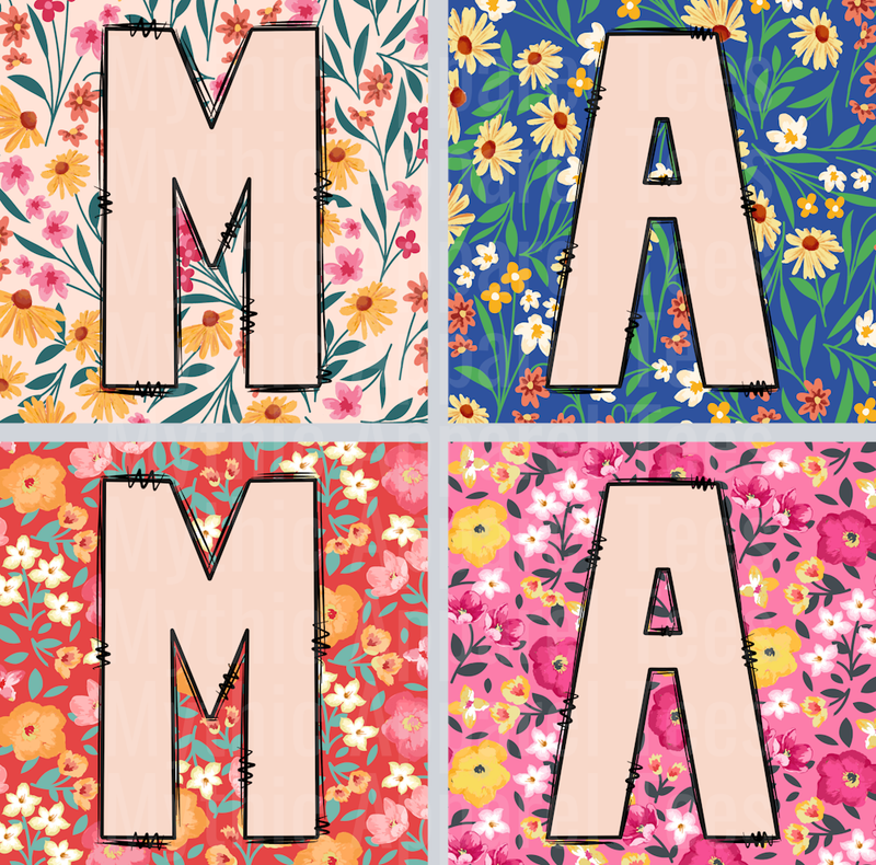 Mama 41 floral 2 DTF MOM Transfers