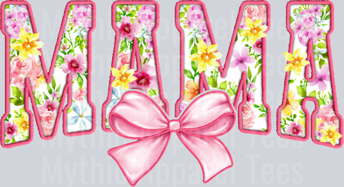 3 Mama Pink bow DTF Mom Transfers