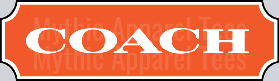Coach Orange and White DTF Coach Transfers