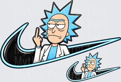 Rick Sanchez Middle Finger Swoosh Logo Mashup with Mini Version
