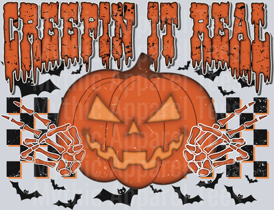Creepin It Real Pumpkin Checkers DTF Halloween Transfers