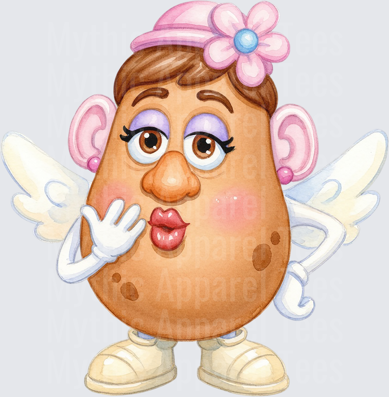 Toy Story 5 Mrs. Potato Head Angel Wings Watercolor Design
