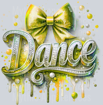 0018 Dance Sequins Gold DTF Dance Swoosh Transfers
