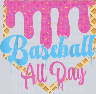 Baseball Drip Boys Ice Cream Drip Youth Baseball All Day DTF Baseball Transfers
