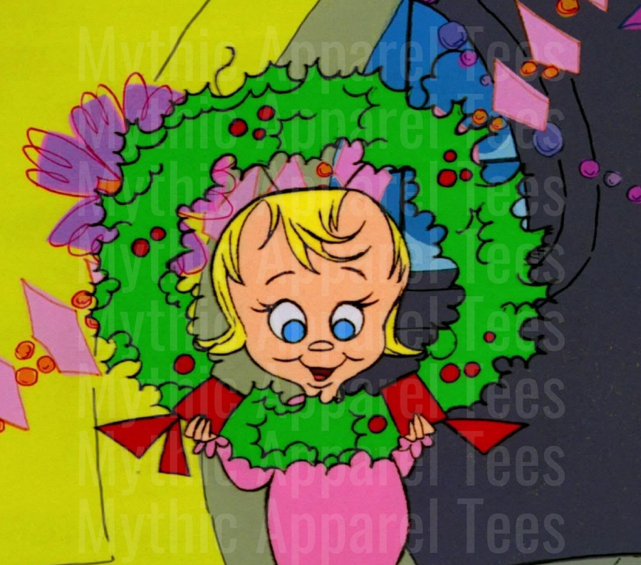 Cindy Lou Who Peeking Through Christmas Wreath How the Grinch Stole Christmas Classic Animation