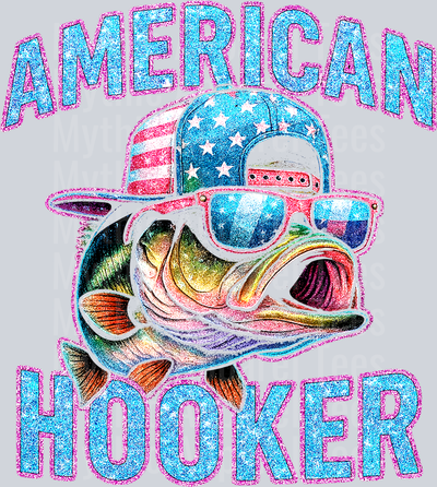 Patriotic American Hooker DTF Fishing Transfers
