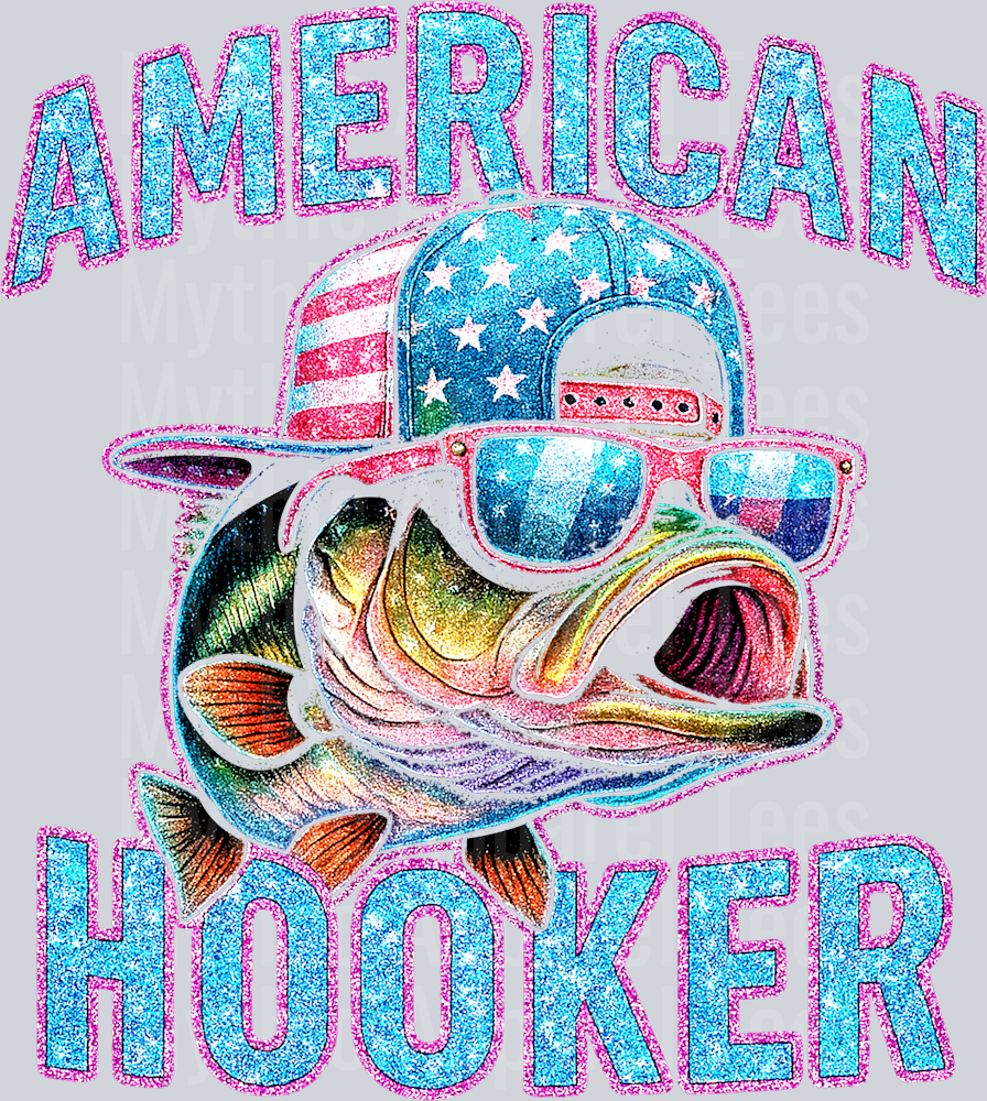 Patriotic American Hooker DTF Fishing Transfers