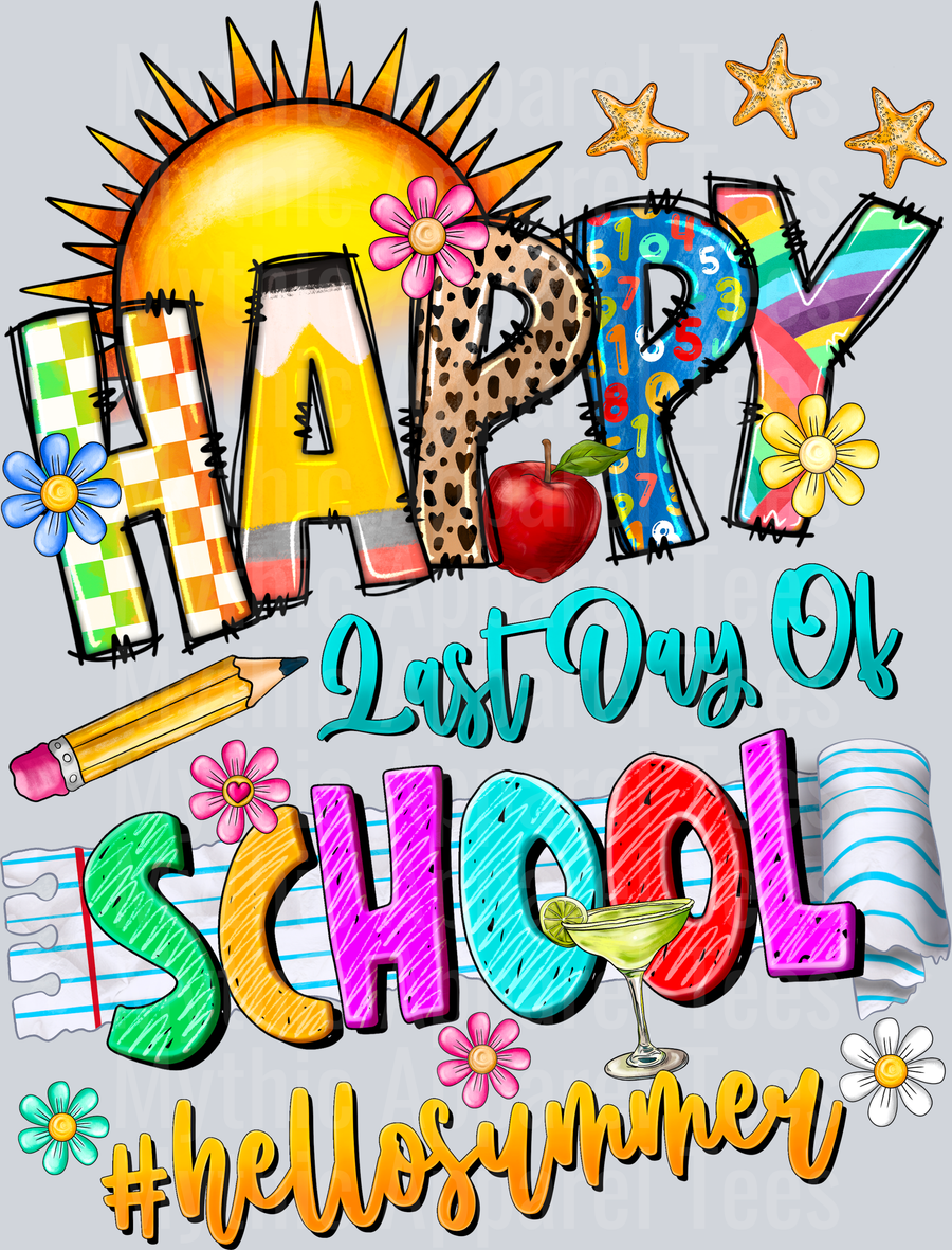 Happy Last Day Of School Hello Summer 2 DTF Summer Transfers