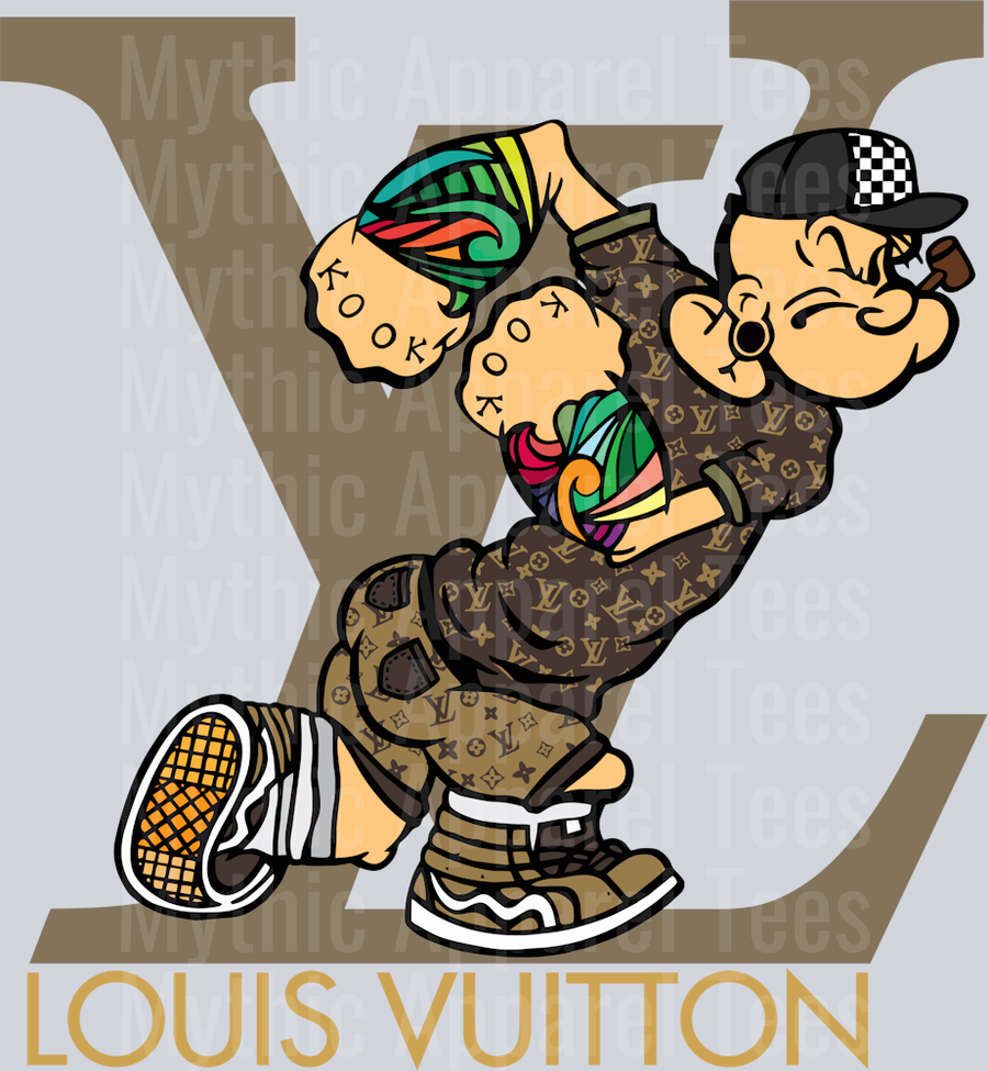Popeye The Sailor Man LV Shirt DTF Luis Vuitton Transfers