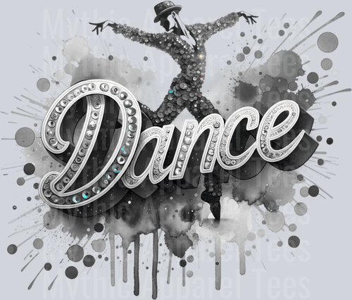 Dance with Male Dancer Gray DTF Dance Male Transfers