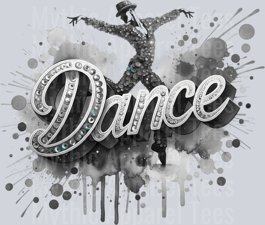 Dance with Male Dancer Gray DTF Dance Male Transfers