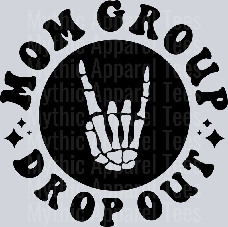 Mom Group Drop Out Pocket Design Wavey Retro Style Funny Shirt Design