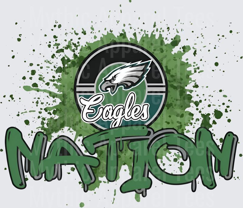 NFL Transfers Philadelphia Eagles Nation Graffiti Style Green Paint Splatter