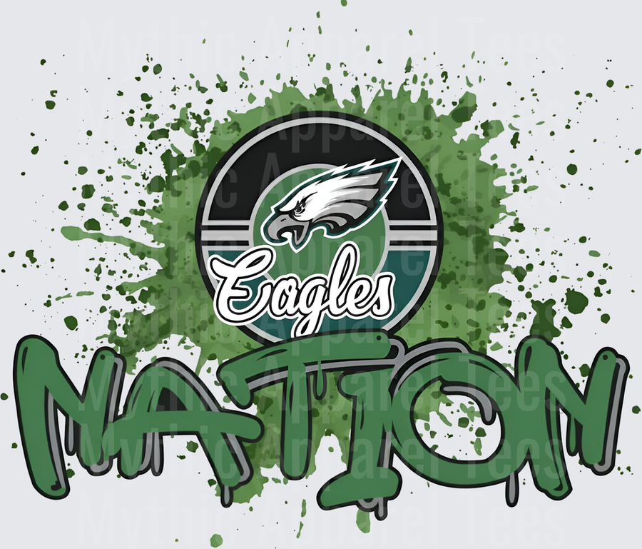 NFL Transfers Philadelphia Eagles Nation Graffiti Style Green Paint Splatter