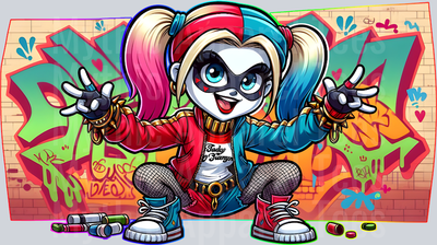 Harley Quinn Graffiti DTF Pop Culture Transfers
