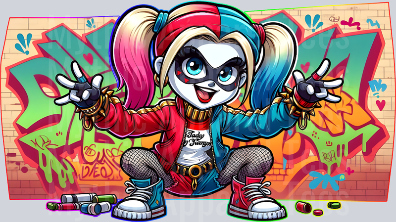 Harley Quinn Graffiti DTF Pop Culture Transfers