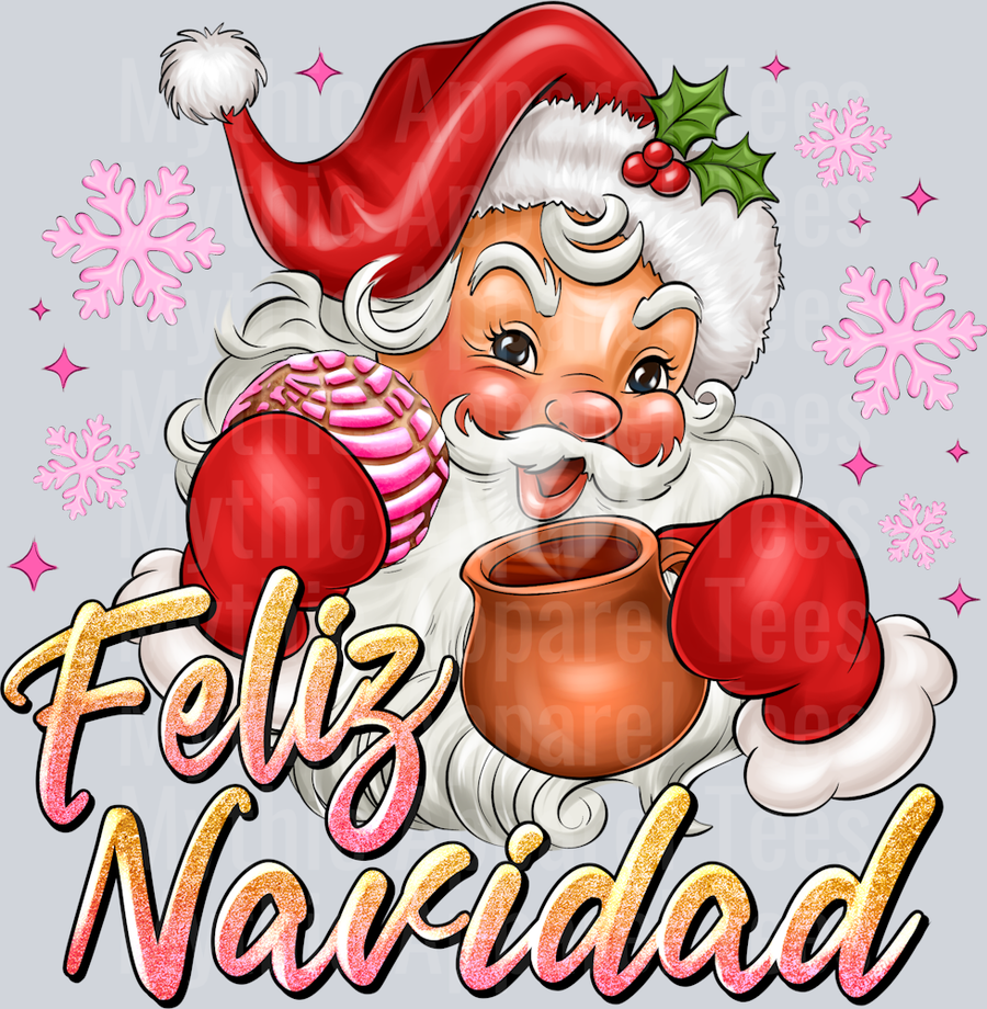 Feliz Navidad santa Christmas with Hot Cocoa