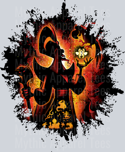 Jafar Disney Villain Dark Silhouette Color Splash Crystal Ball Vision
