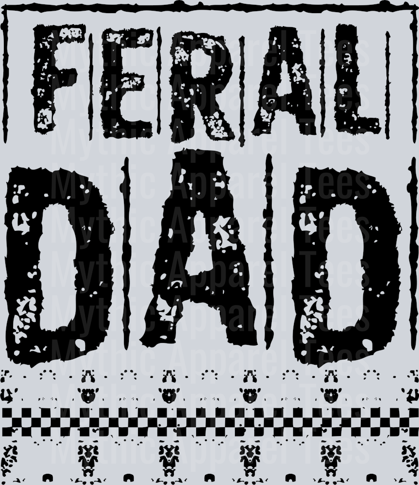 Feral Dad Black checkers DTF Dad Transfers