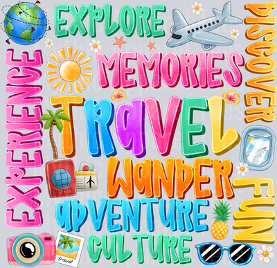 Explore Memories Travel adventure fly experience DTF Summer Transfers