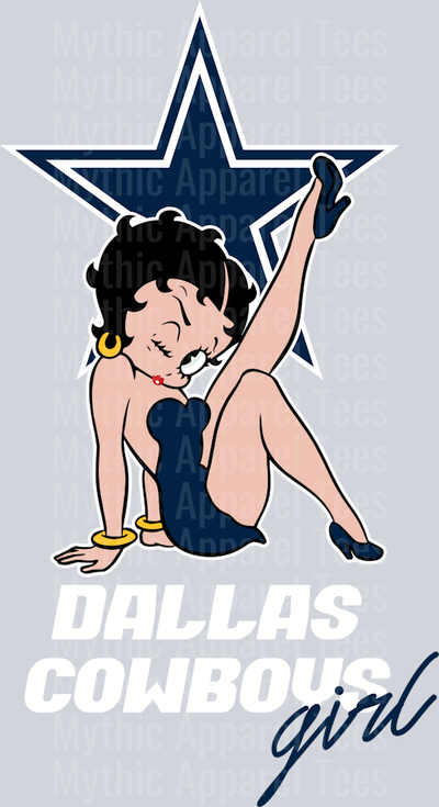 Dallas Cowboys Girl Betty Boop DTF NFL Transfers