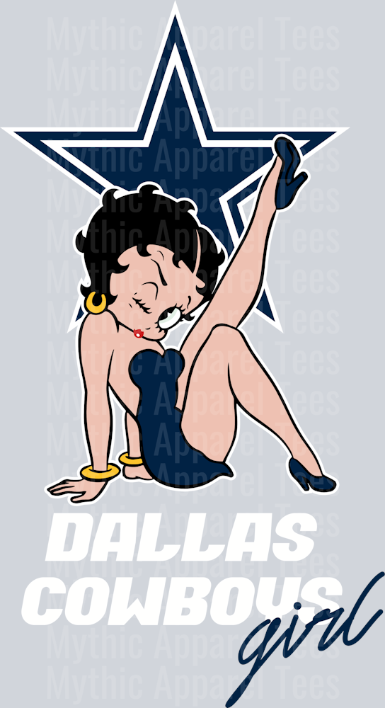 Dallas Cowboys Girl Betty Boop DTF NFL Transfers