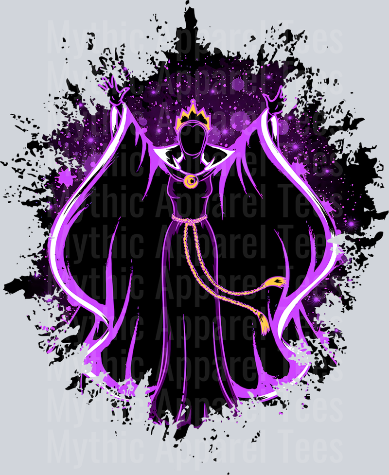 Evil Queen Disney Villain Dark Silhouette Color Splash Crystal Ball Vision