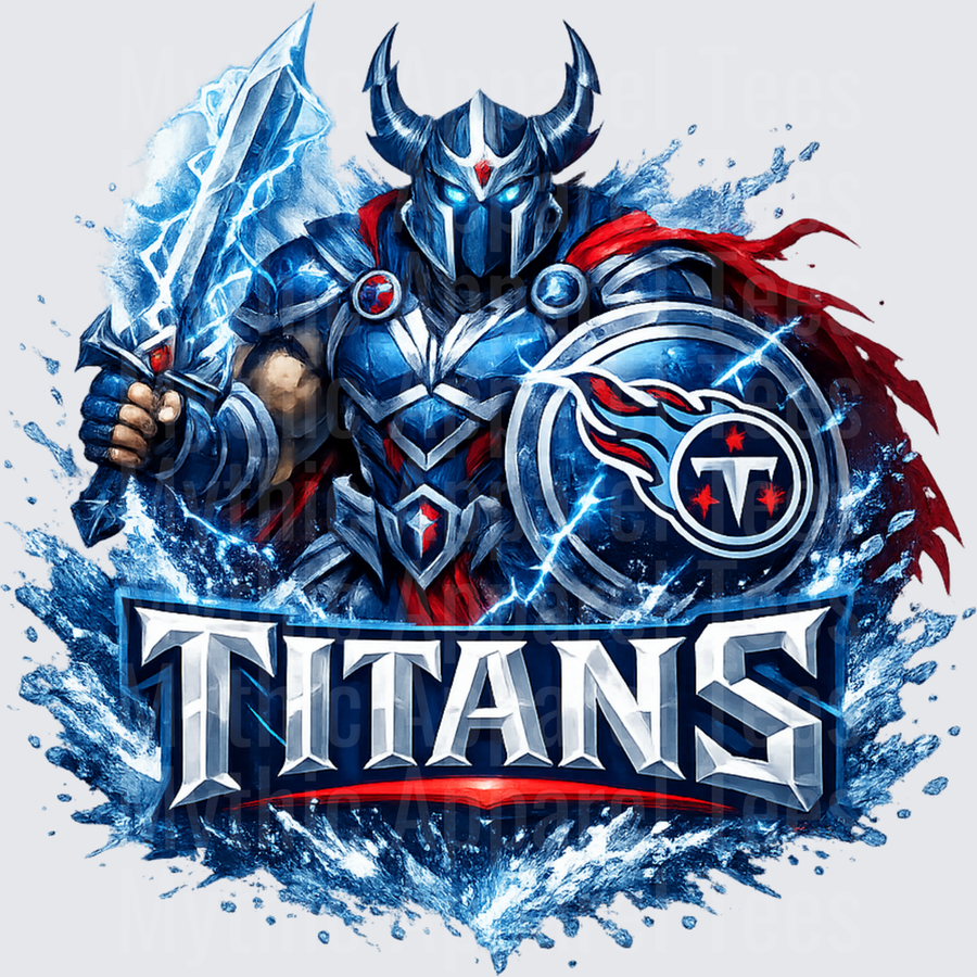 NFL Tennessee Titans Armored Warrior Lightning Shield Design