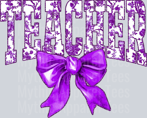 Purple Toile Teacher College Font Floral Teacher Design