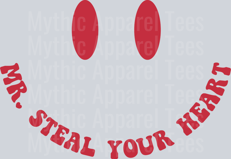 Mr Steal Your Heart01 Red DTF Valentines Day Transfers
