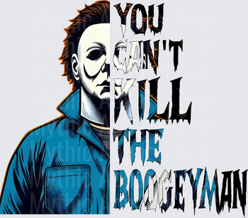 Michael Myers Halloween You Can't Kill The Boogeyman Comic Style Half Face Portrait