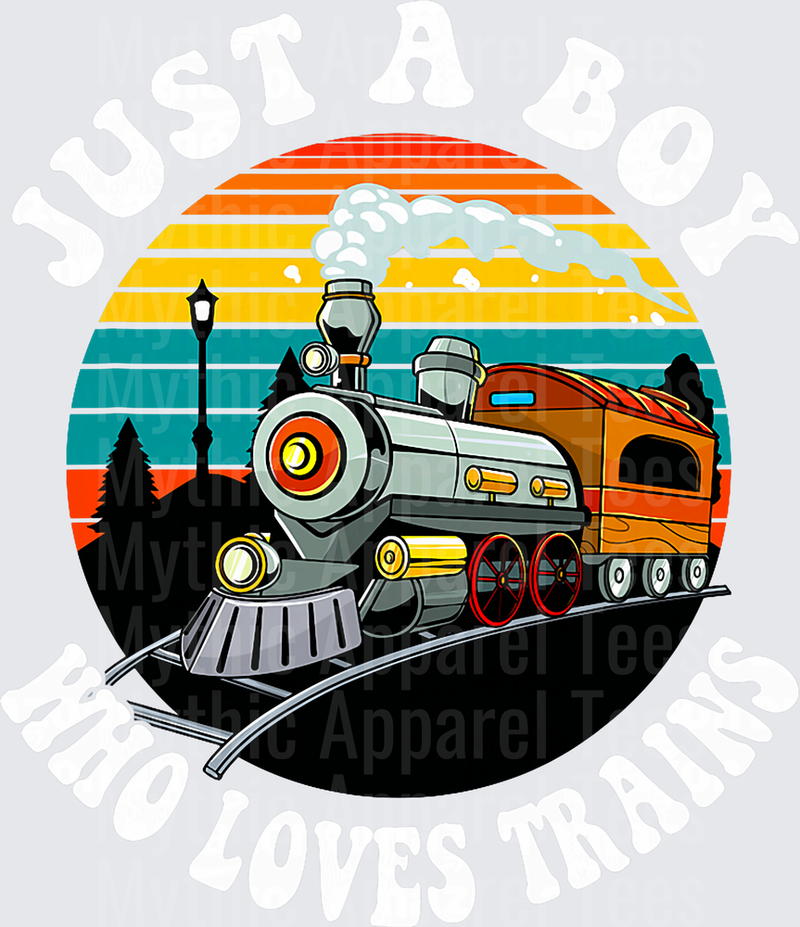 Trains Retro Sunset Steam Locomotive on Railroad Tracks