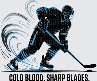 Ice Hockey Player Cold Blood Sharp Blades Bold Graphic