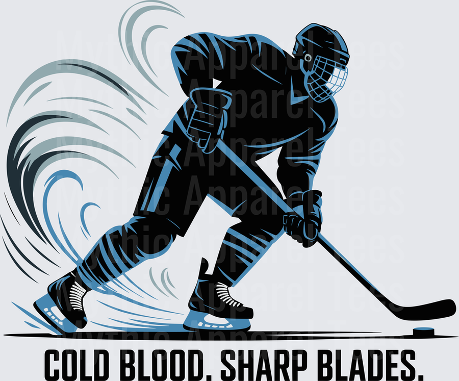 Ice Hockey Player Cold Blood Sharp Blades Bold Graphic