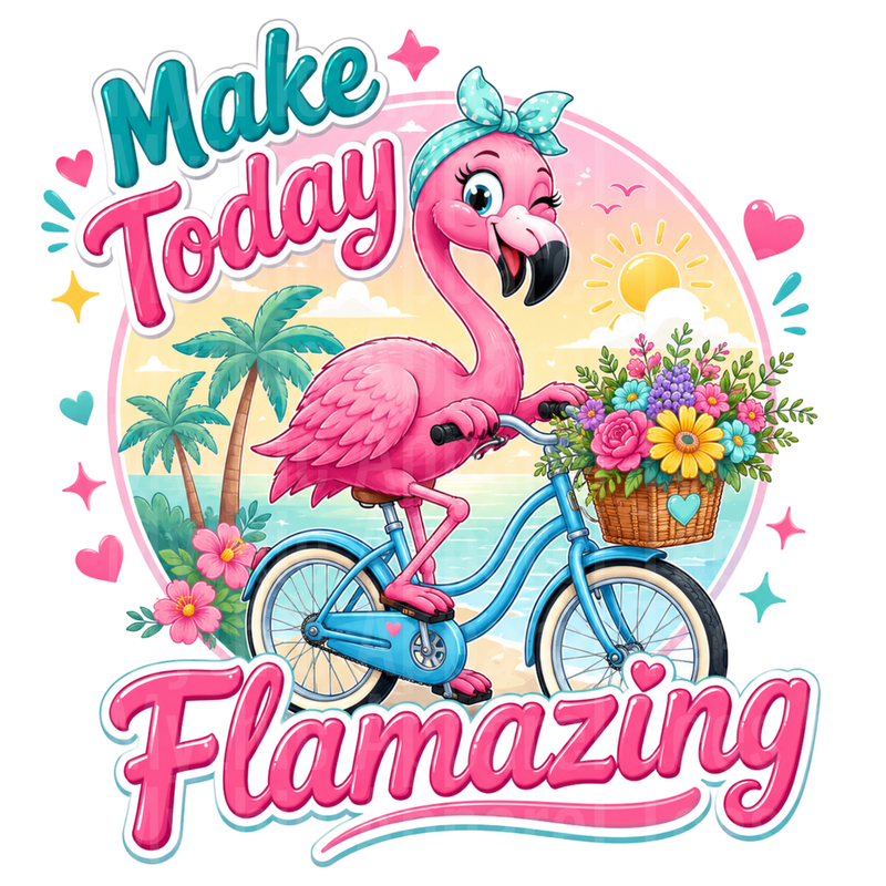 Flamingo Make Today Flamazing Tropical Beach Bicycle Flowers