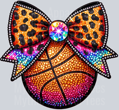 Rhinestone Basketball Leopard Print 1 School Spirit & Sports