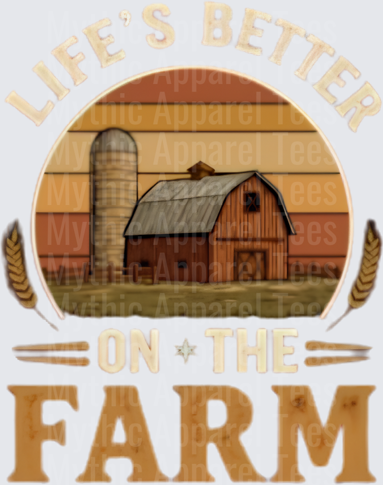 Farm Life's Better On The Farm Barn Silo Wheat Retro