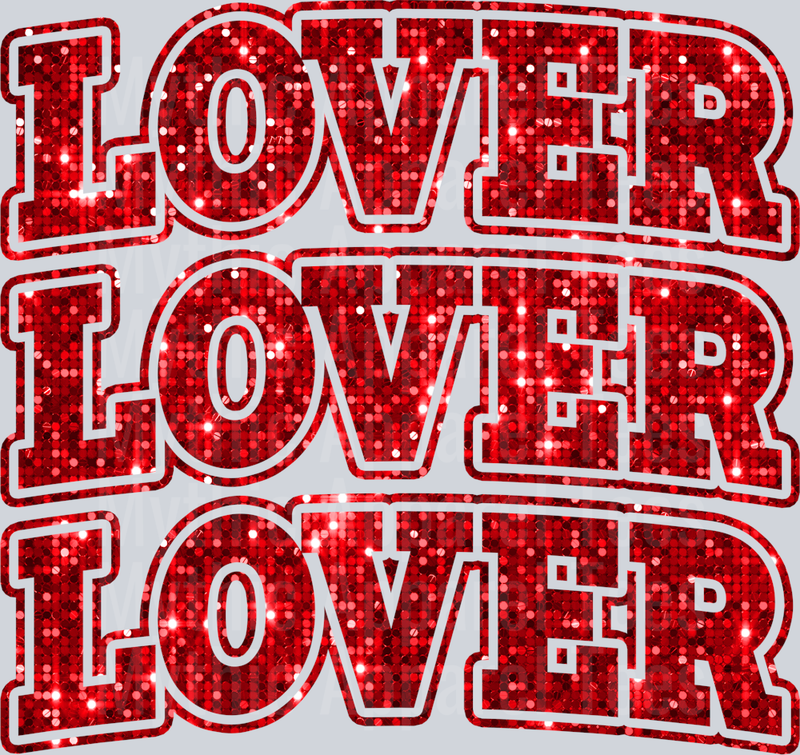 Lover Wavy Retro Funny Designs Valentines Day Sequin
