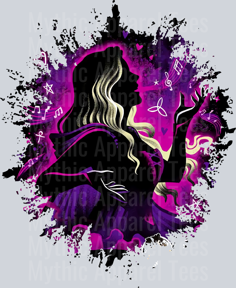 Hocus Pocus Sarah Dark Silhouette Color Splash Crystal Ball Vision