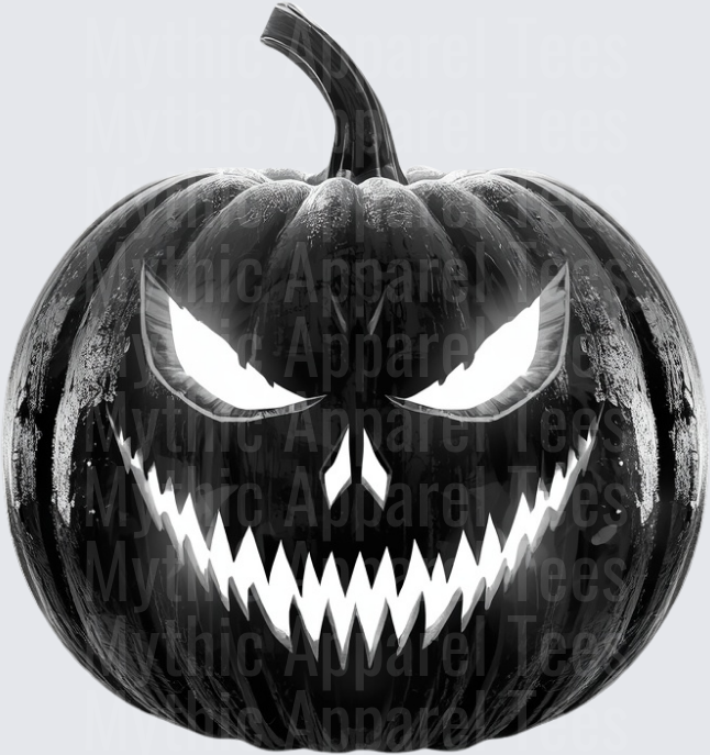 Halloween Black Jack-o-Lantern Evil Grin Pumpkin