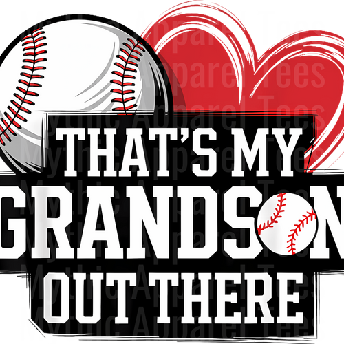 Grandma Grandpa Grandparents Baseball DTF Transfer