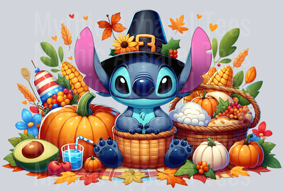 Stitch Thanksgiving 9 DTF Stitch Thanksgiving Transfers
