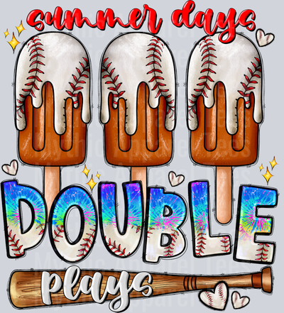 Summer Days Double Plays Drip Ice cream Baseball