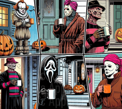 Waiting for Halloween Like Freddy Michael Scream Ghostface Pennywise Jason 2 Halloween DTF horror Movie Transfers