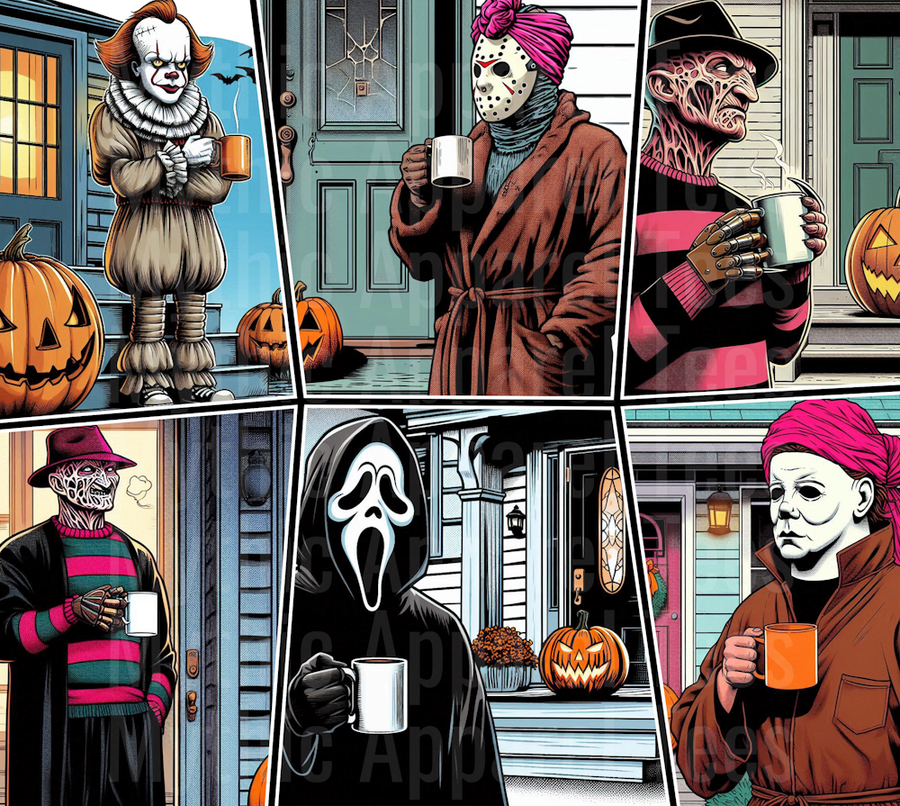 Waiting for Halloween Like Freddy Michael Scream Ghostface Pennywise Jason 2 Halloween DTF horror Movie Transfers