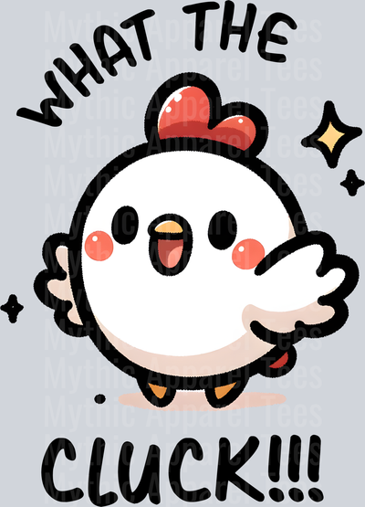 What the cluck clipart style chicken DTF Chicken Transfers