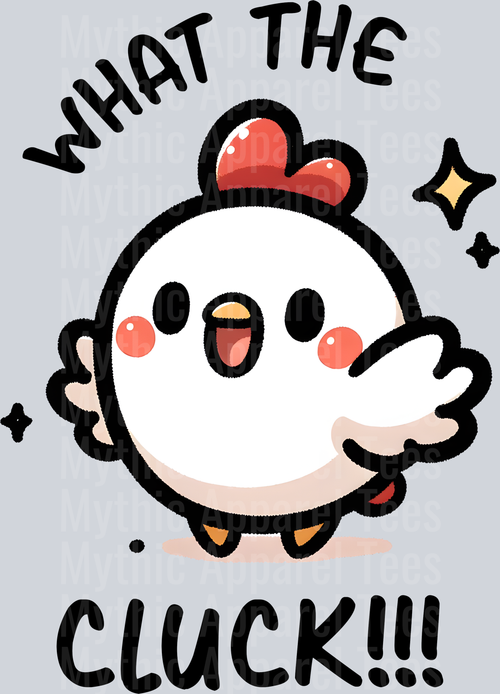What the cluck clipart style chicken DTF Chicken Transfers