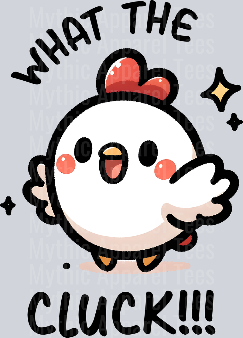 What the cluck clipart style chicken DTF Chicken Transfers