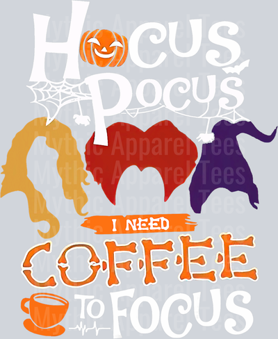 Hocus Pocus I Need Coffee to Focus Halloween T-Shirt