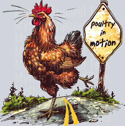 Poultry in motion funny chicken graphic DTF Chicken Transfers